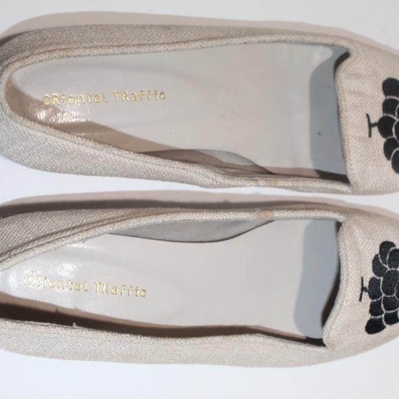Oriental Traffic Loafer Grapes Stitch Canvas Flats - Picture 6 of 8